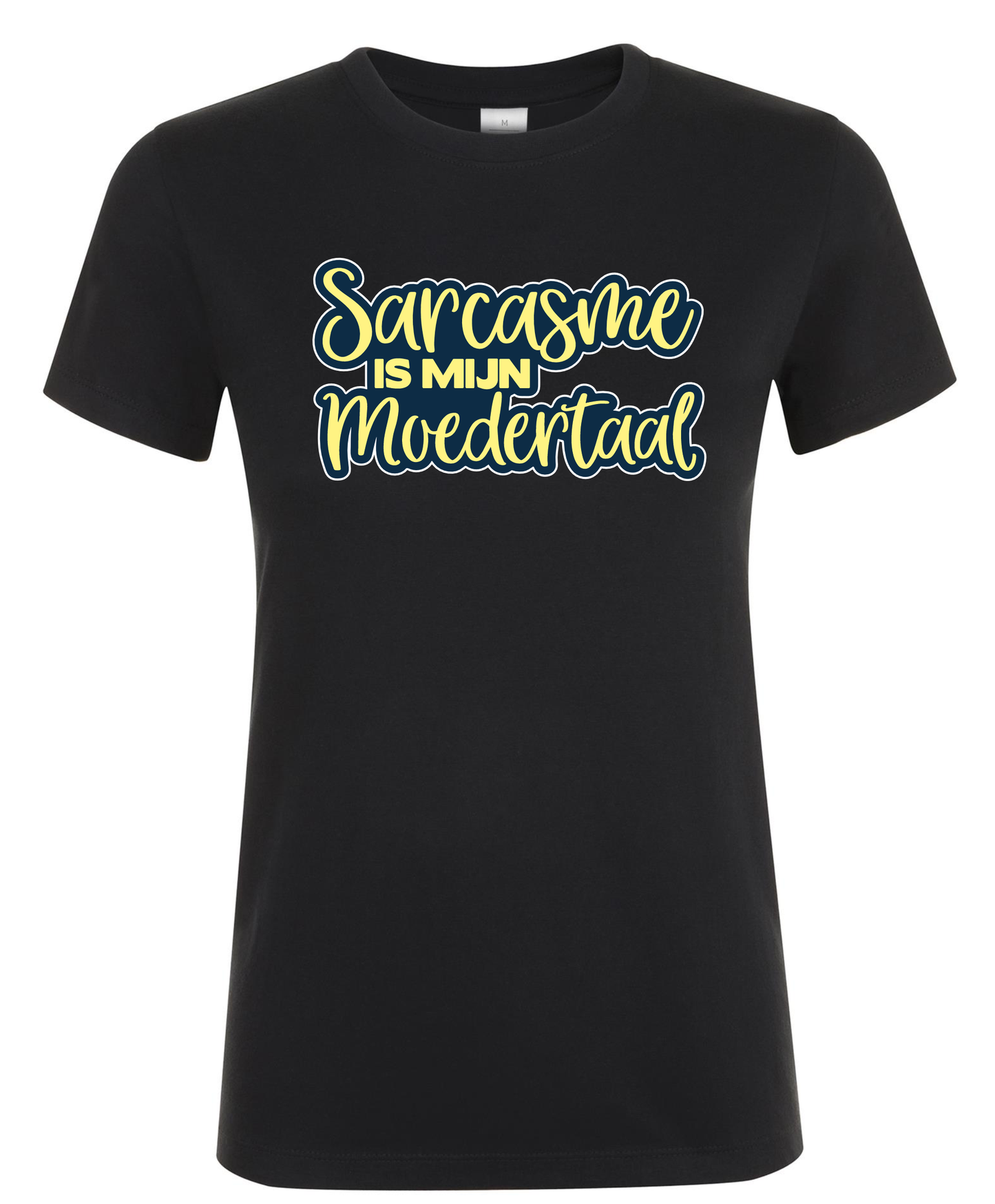 Sarcasme is mijn Moedertaal - Dames T-Shirt / S / Geel