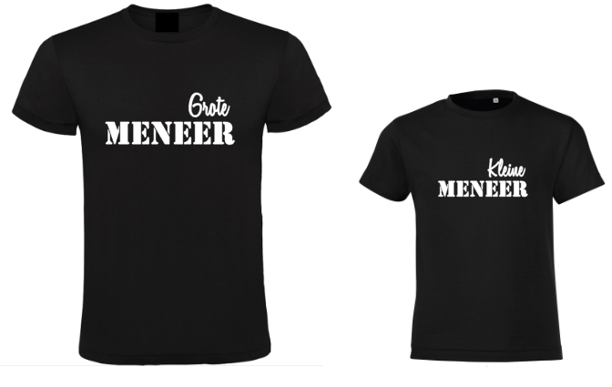 Grote Meneer Kleine Meneer - 2x T-Shirts