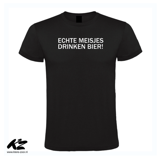 Echte meisjes drinken bier - unisex S