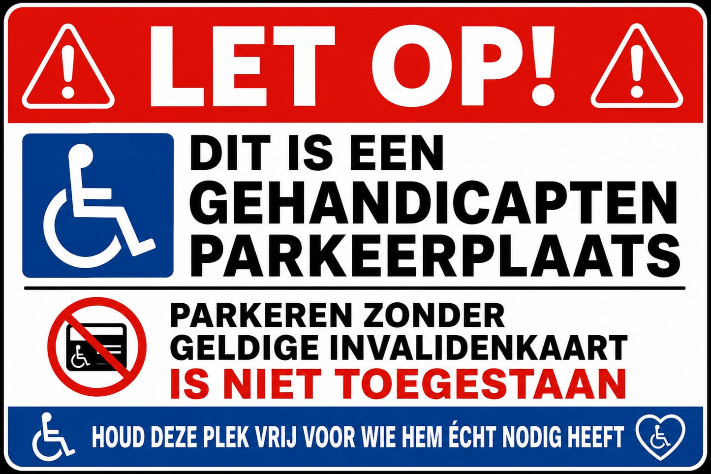 Sticker Gehandicapten Parkeerplaats (6 stuks)
