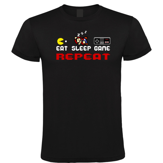 Eat Sleep Game Repeat - Heren T-Shirt / S