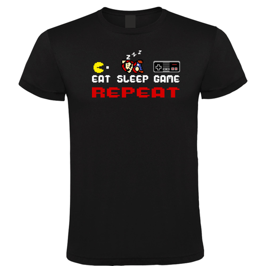 Eat Sleep Game Repeat - Heren T-Shirt / S
