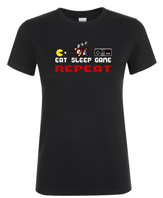 Eat Sleep Game Repeat - Dames T-Shirt / S