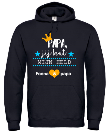 Papa Jij Bent Mijn Held - Hoodie / S