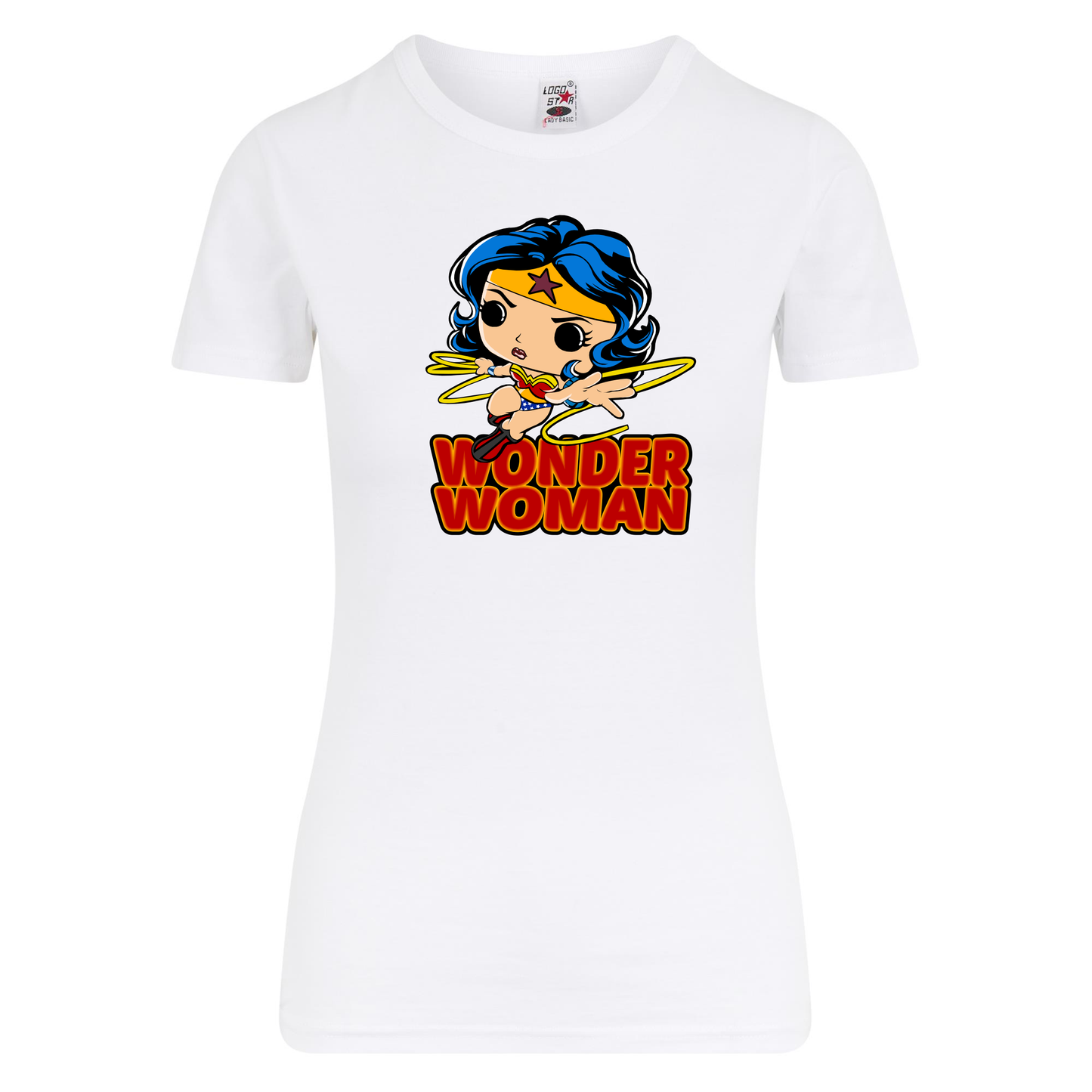 Wonder Woman Retro (Wit) - Dames L